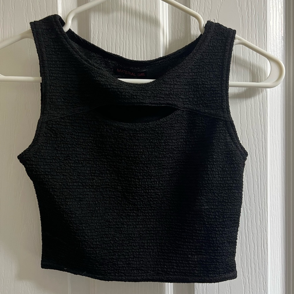 Material Girl Black Textured Crop Top